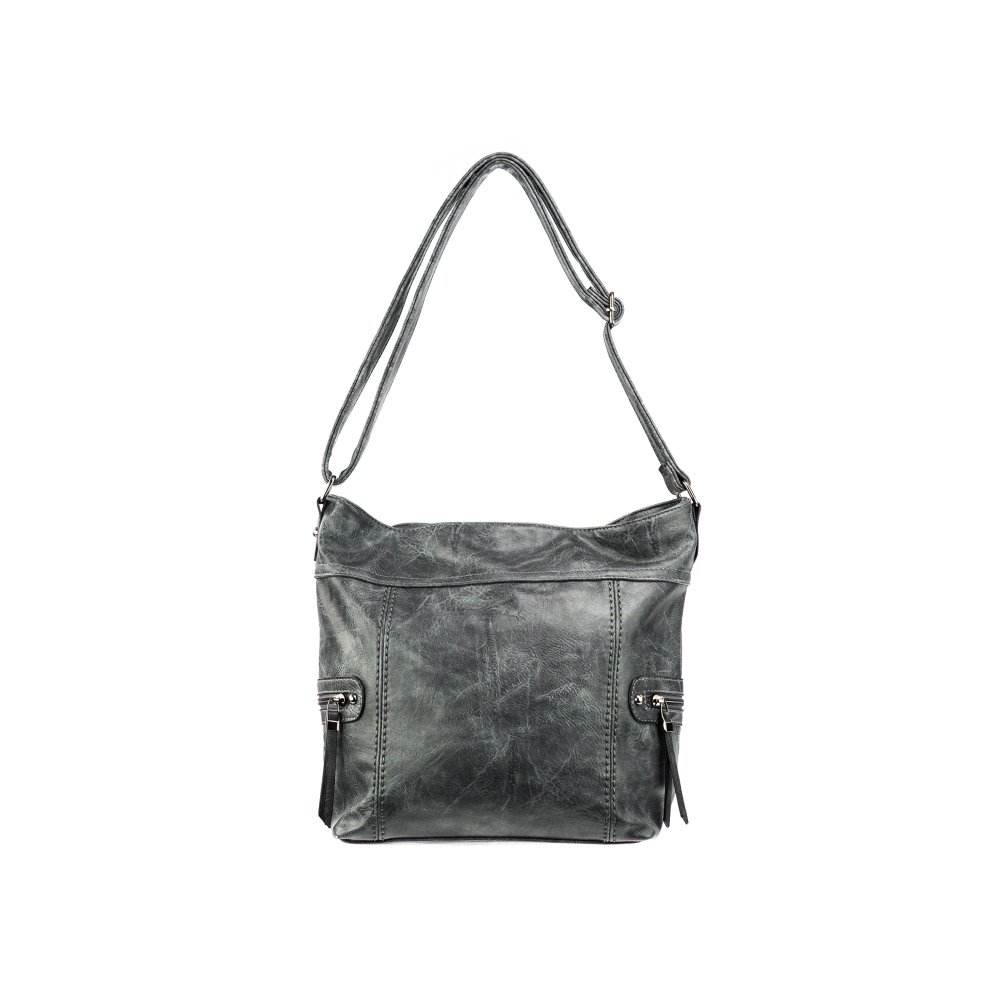 Lara Bags TESSA dámska crossbody koženková kabelka Tmavosivá