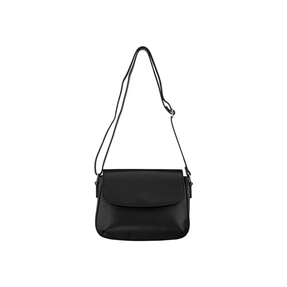NELA dámska crossbody koženková kabelka Čierna