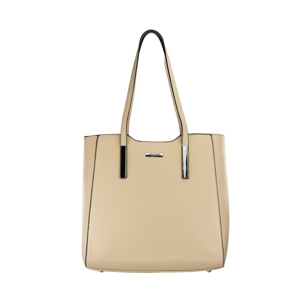 GRACE dámska koženková kabelka taupe