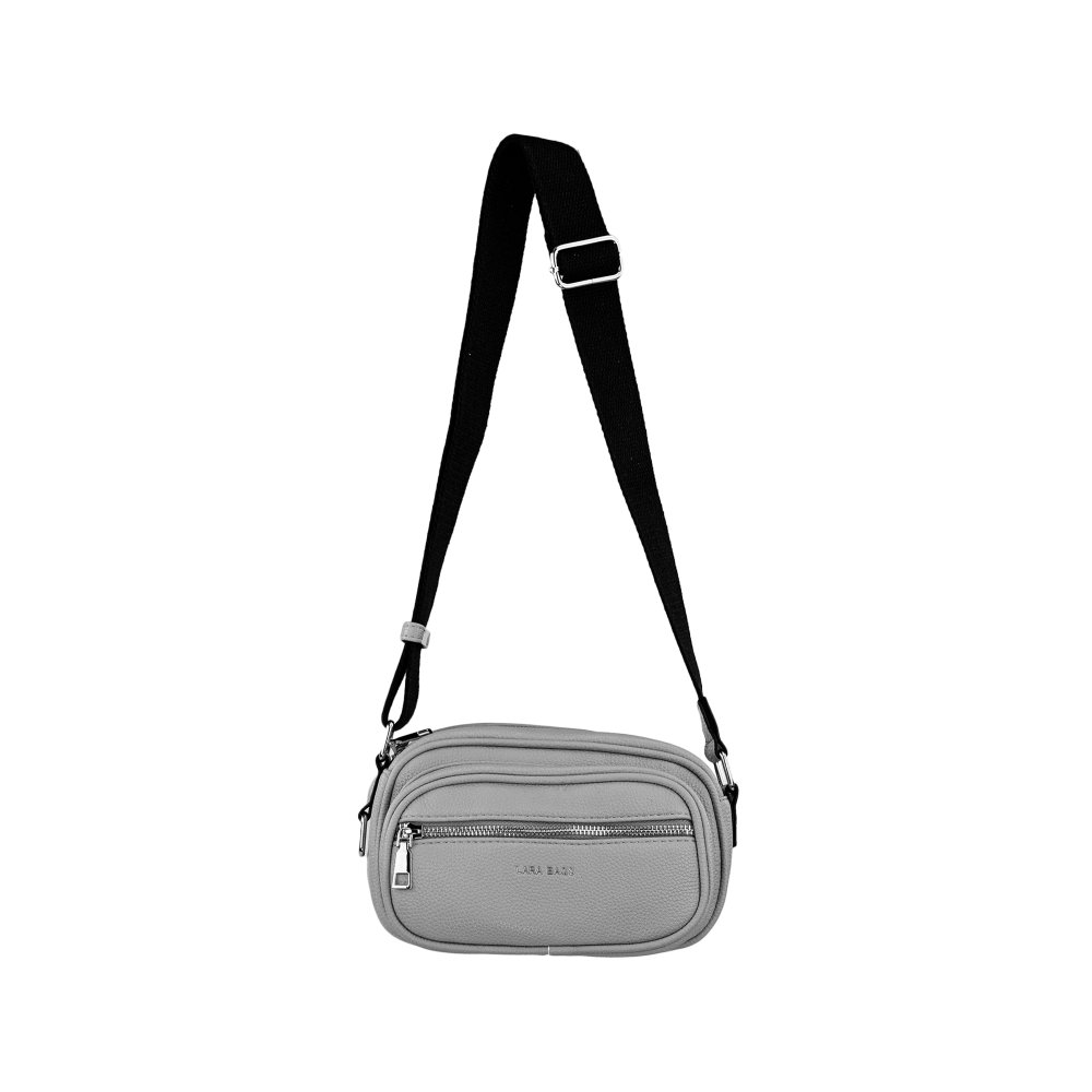 KLAUDIA dámska crossbody koženková kabelka Sivá