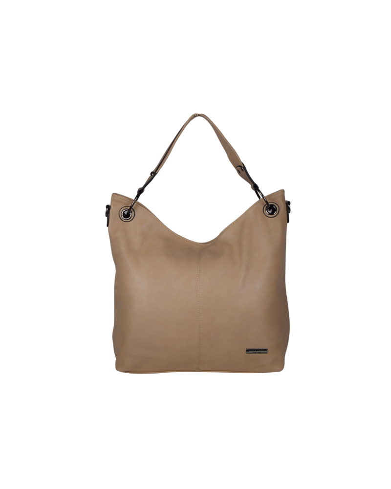 Lara Bags AMY dámska koženková kabelka taupe