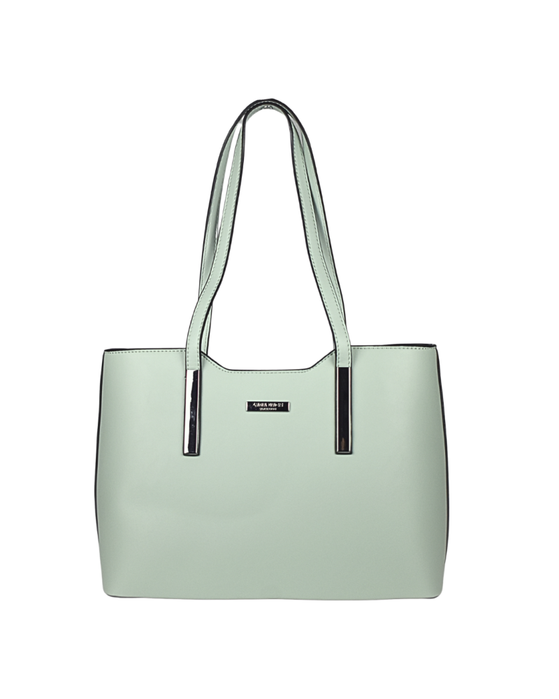 Lara Bags SOFIA dámska koženková kabelka Svetlo zelená