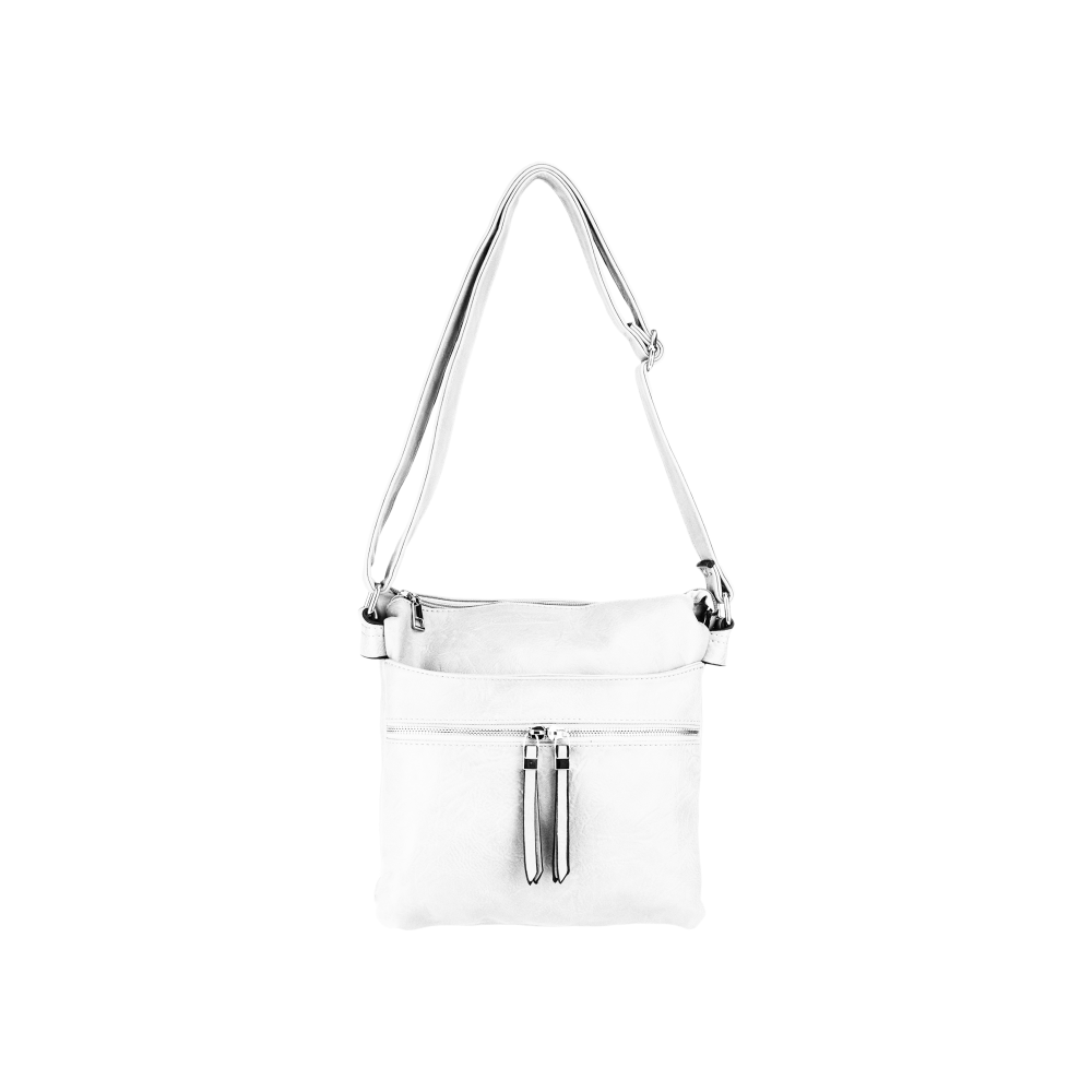 SANDRA dámska crossbody koženková kabelka Biela
