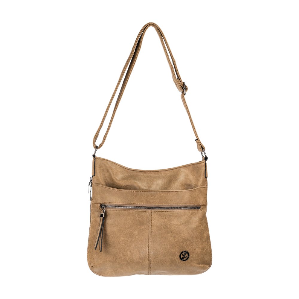 BLAIR dámska crossbody koženková kabelka taupe