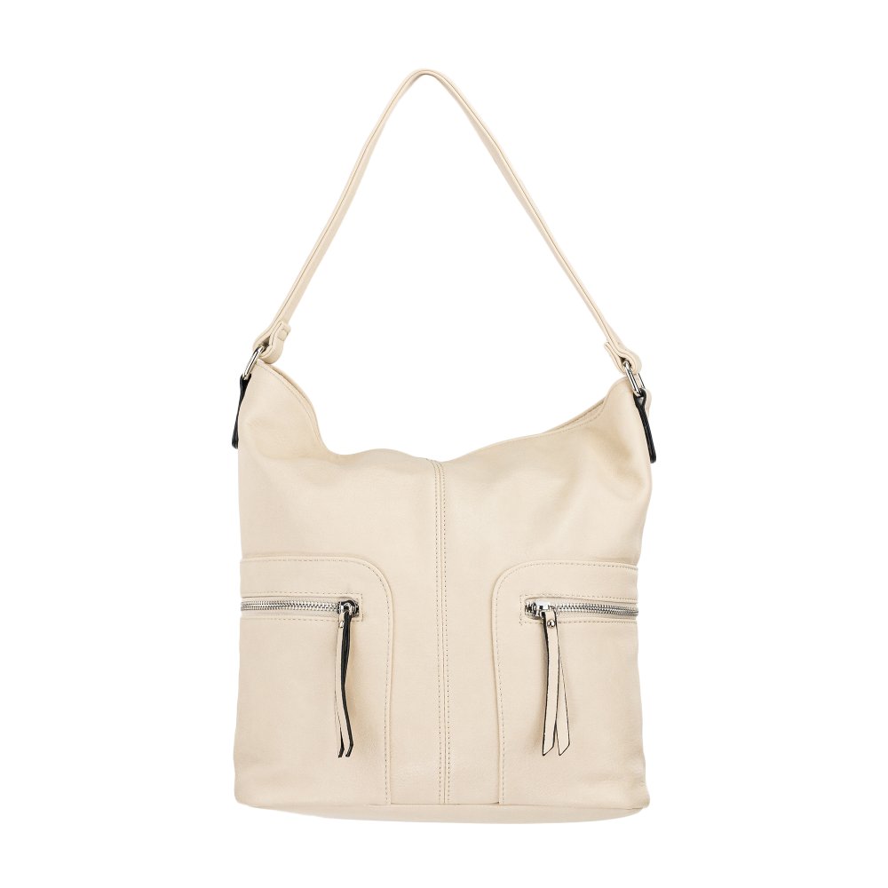 Lara Bags TESSA dámska koženková kabelka Béžová