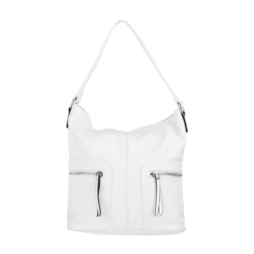 Lara Bags TESSA dámska koženková kabelka Biela