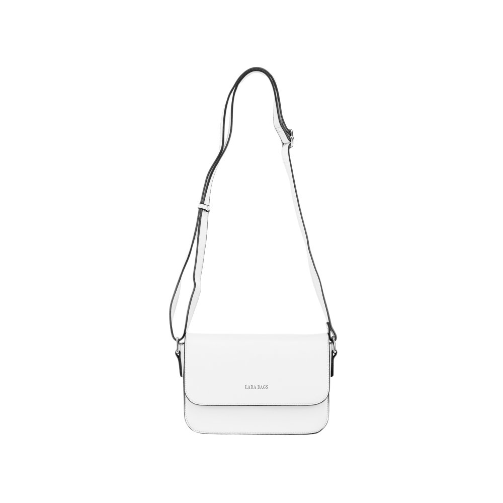 CINDY dámska crossbody koženková kabelka Biela