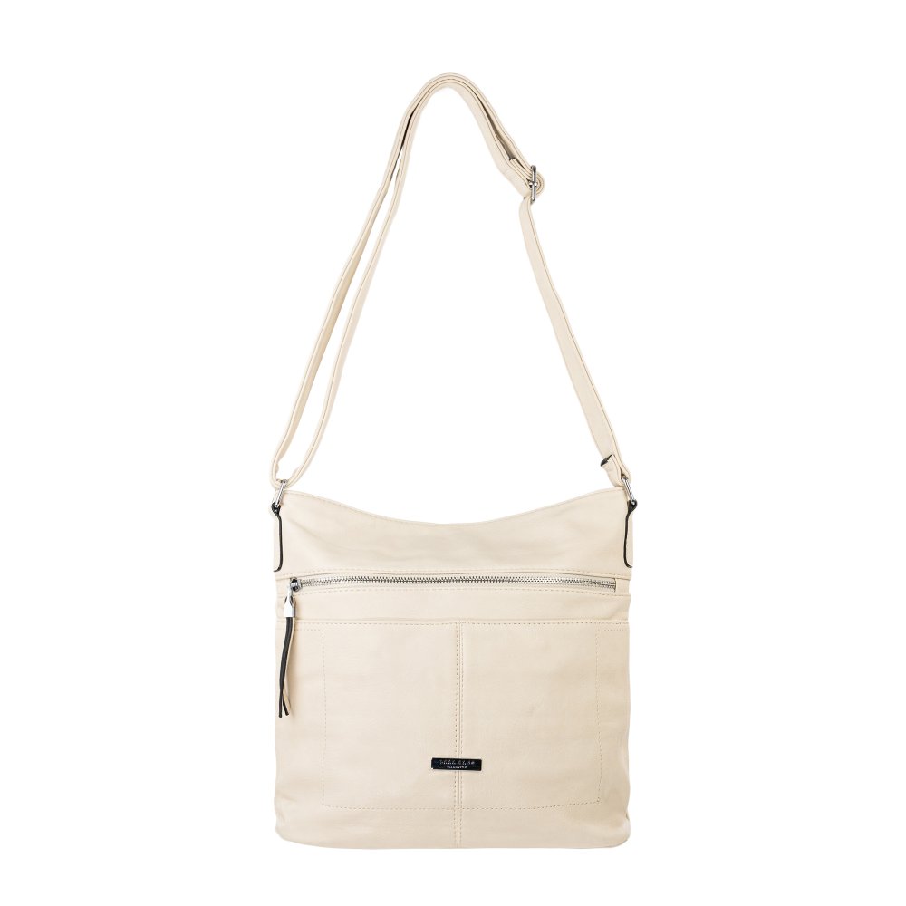 KIARA dámska crossbody koženková kabelka Béžová