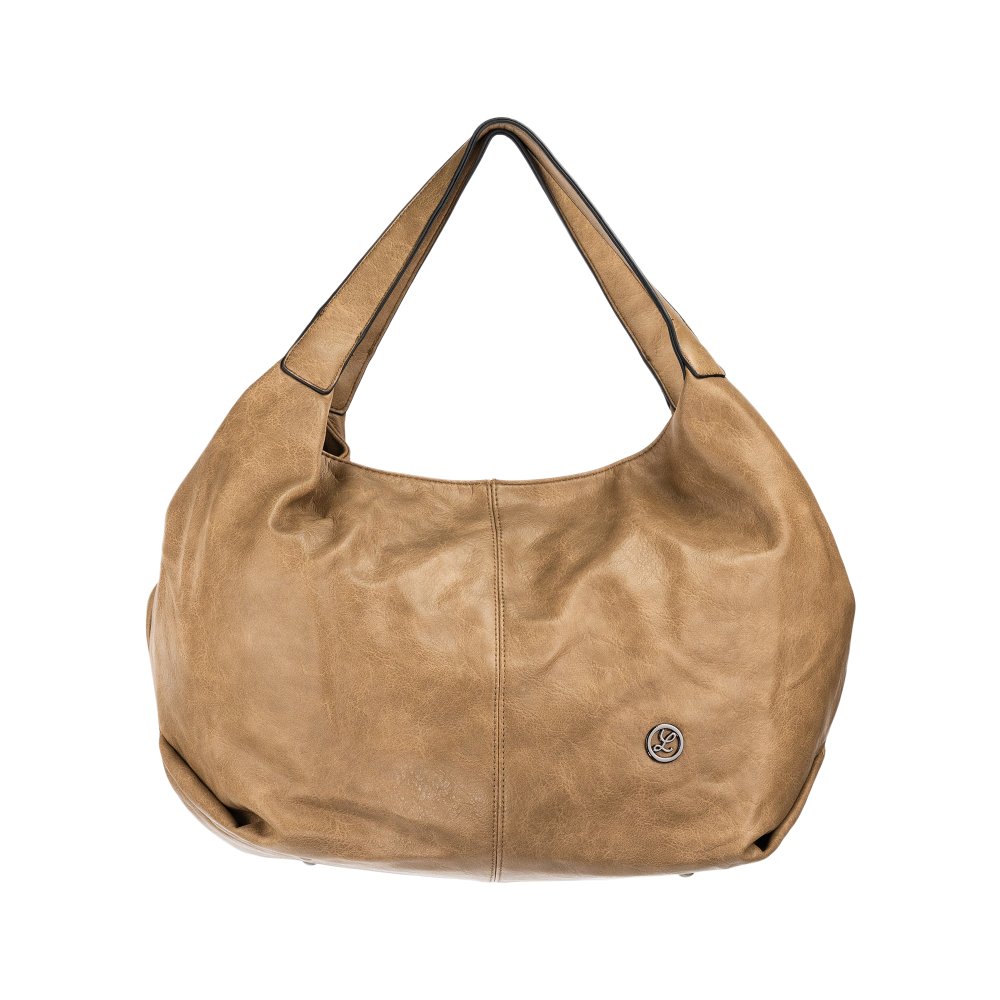 FLORA dámska koženková kabelka taupe