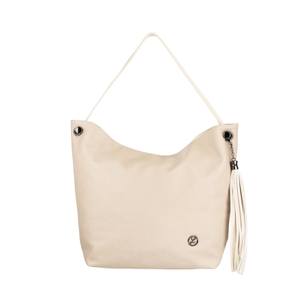 KARINA dámska koženková kabelka tmavo béžová