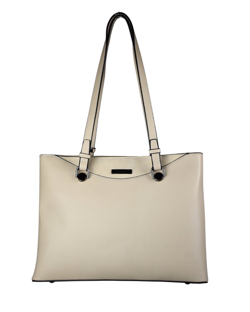 AMANDA dámska koženková kabelka tmavo béžová