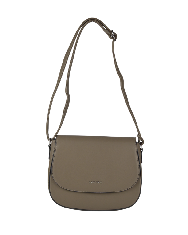 PAOLA dámska crossbody koženková kabelka tmavá taupe