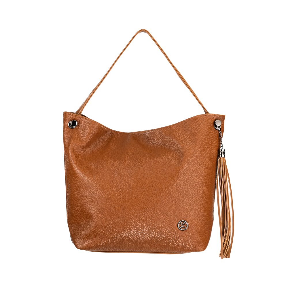 KARINA dámska koženková kabelka Svetlohnedá