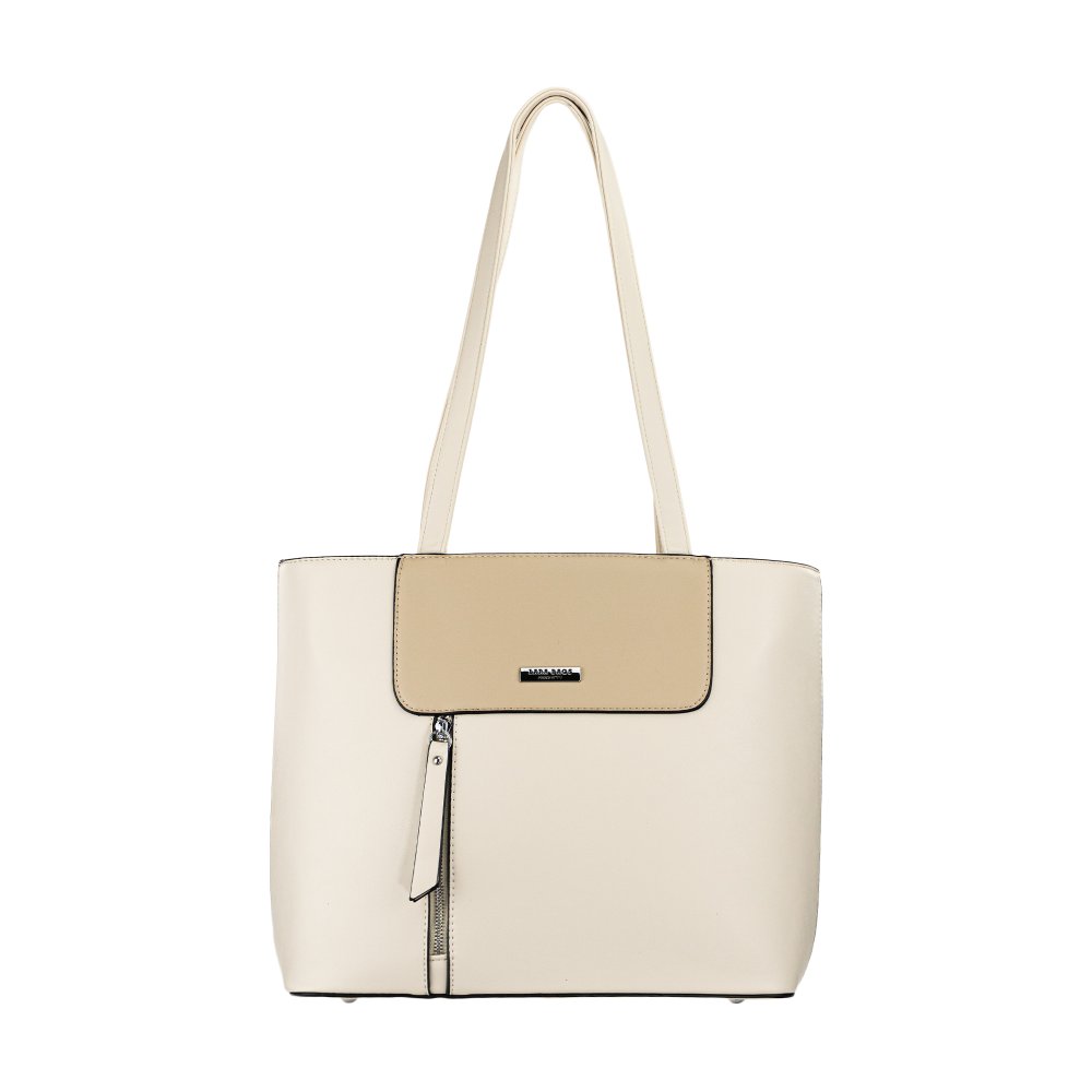 ROSA dámska koženková kabelka béžová/taupe