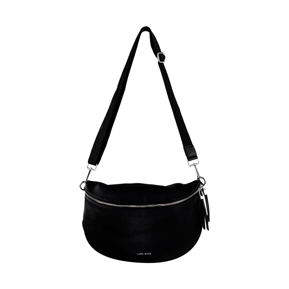 LESIA maxi dámska koženková ľadvinka Čierna