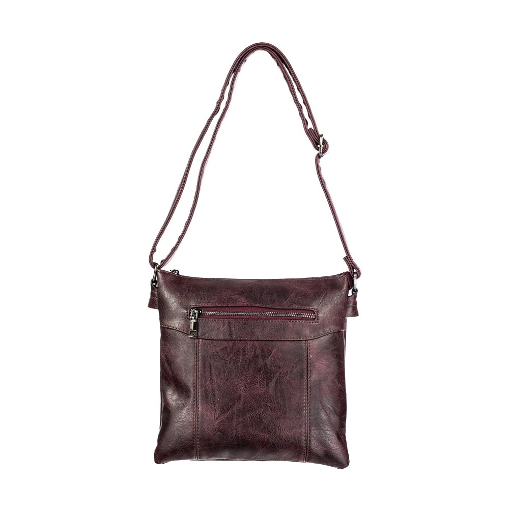 ANGELA dámska crossbody koženková kabelka Tmavo fialová