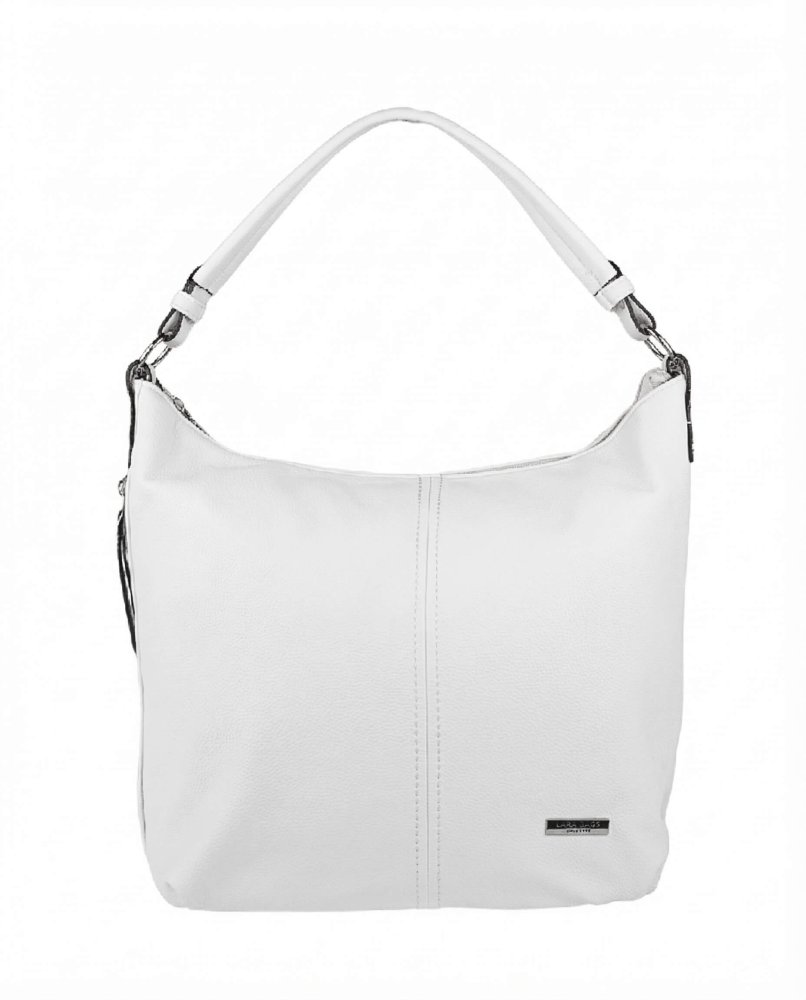 Lara Bags SASKIA dámska koženková kabelka Biela