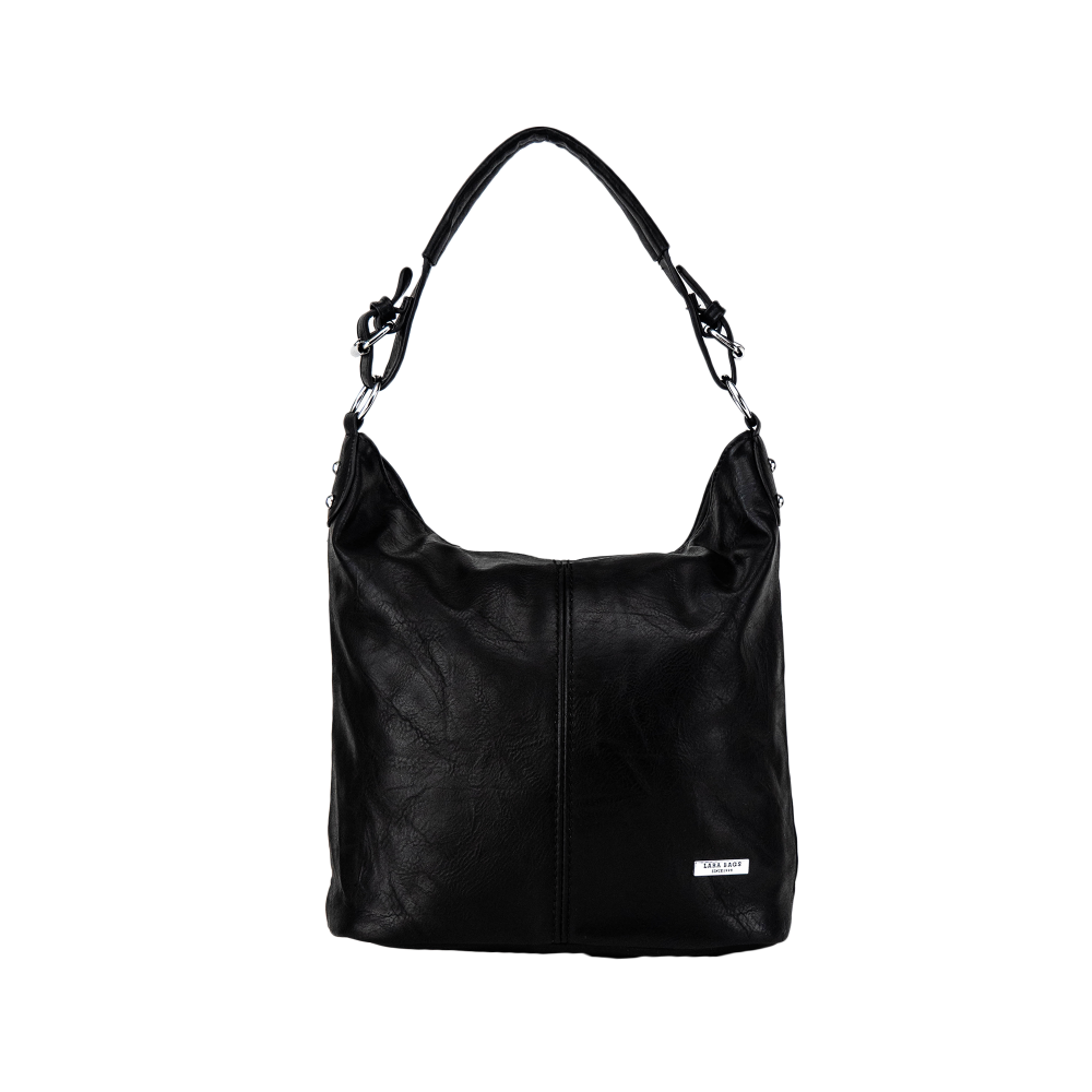 Lara Bags VIOLET dámska koženková kabelka Čierna