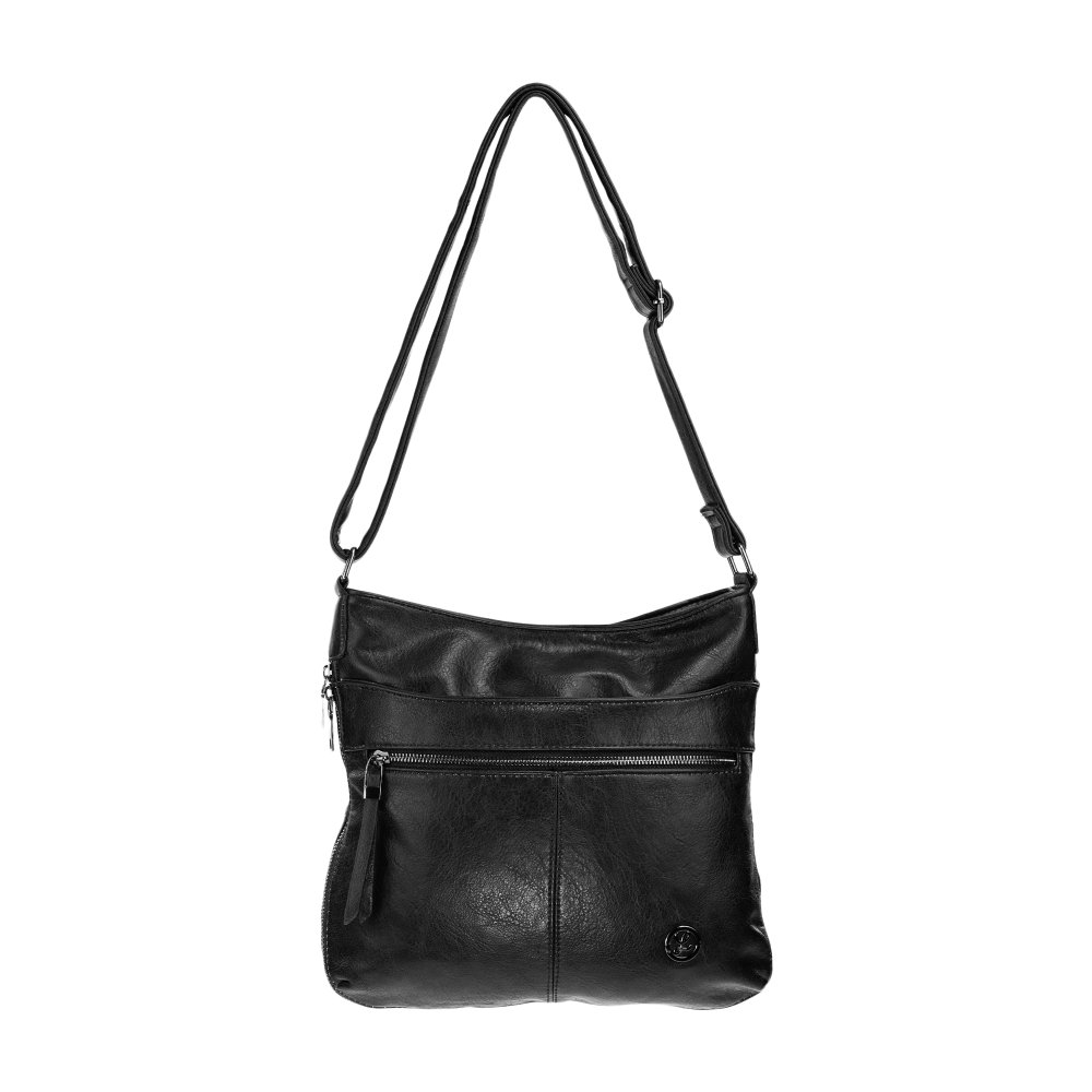 BLAIR dámska crossbody koženková kabelka Čierna