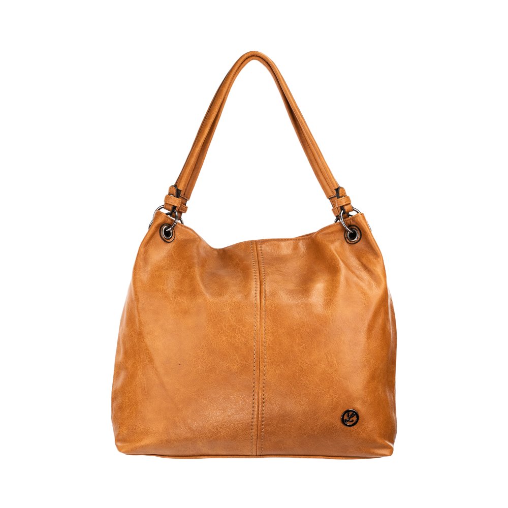 SIERRA dámska koženková kabelka Svetlohnedá