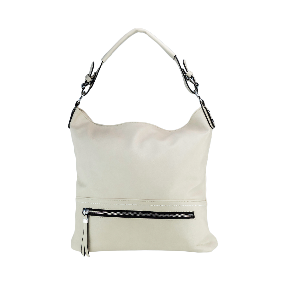 Lara Bags RUBY dámska koženková kabelka Béžová