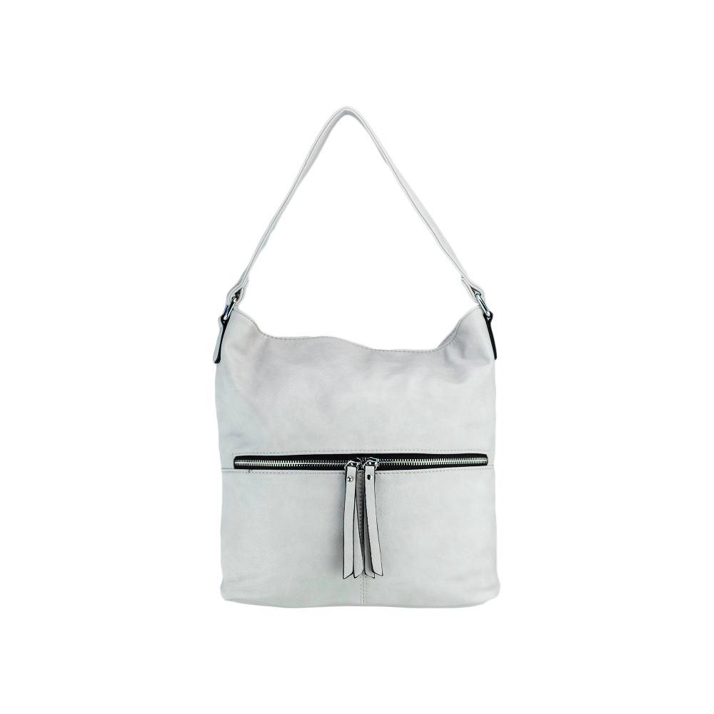 Lara Bags HARPER  dámska koženková kabelka Sivá