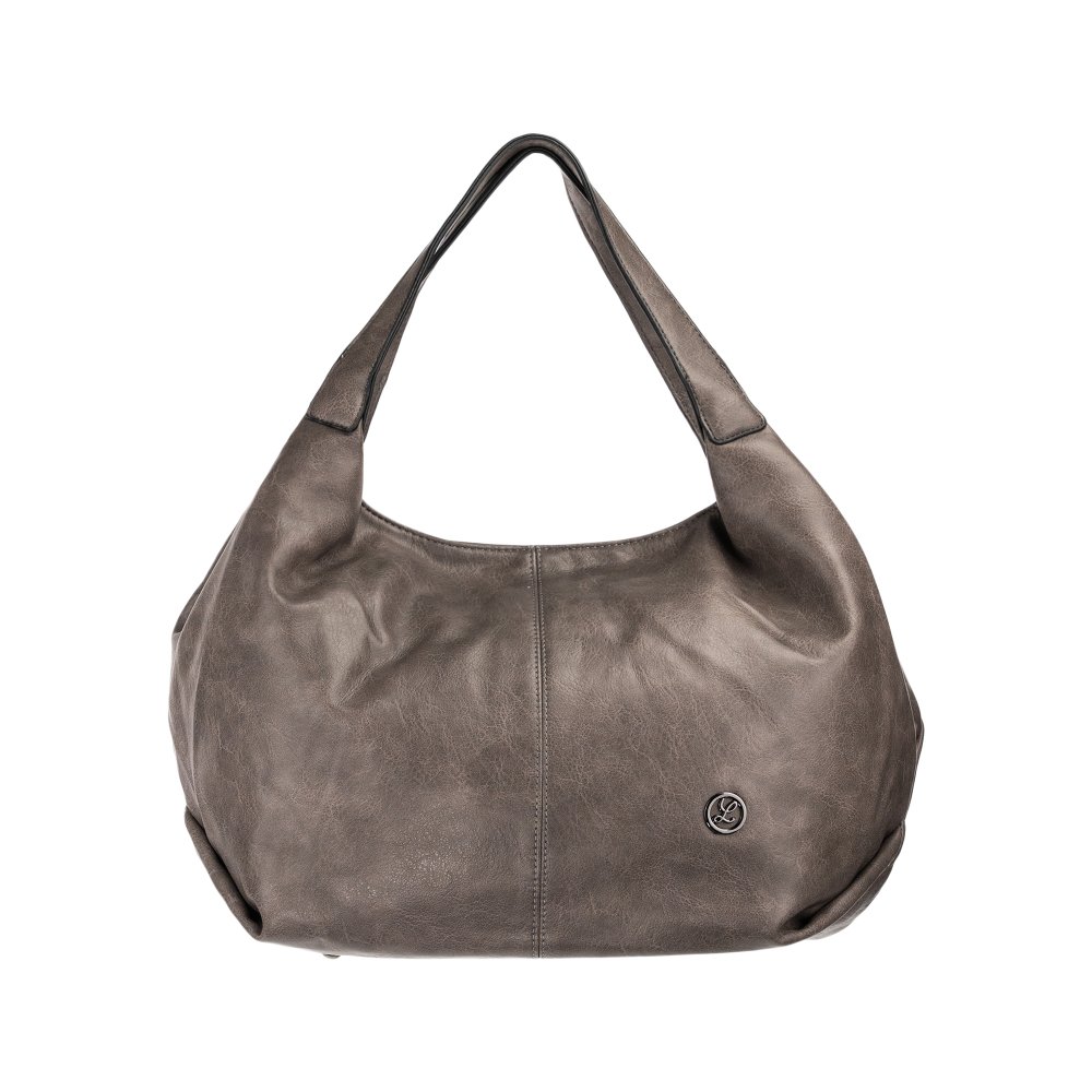 FLORA dámska koženková kabelka Tmavosivá