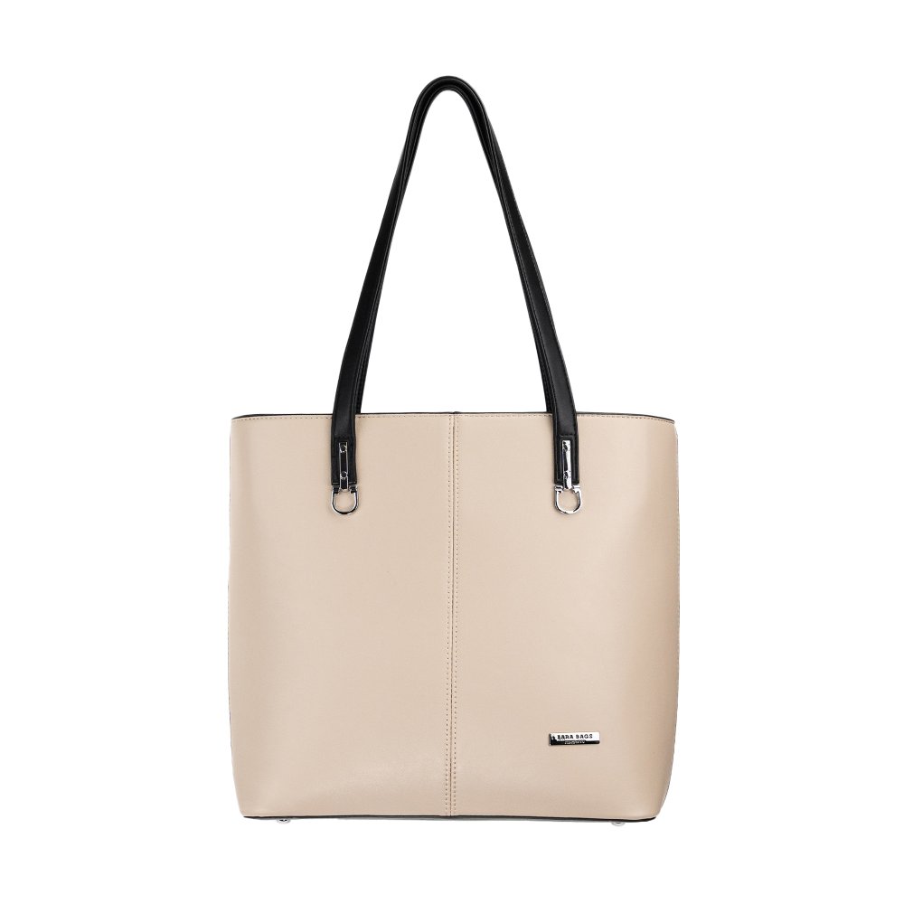 Lara Bags LOTA dámska koženková kabelka taupe