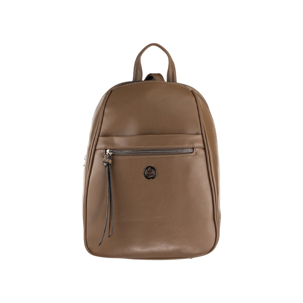 DINA dámsky koženkový batoh Tmavohnedá