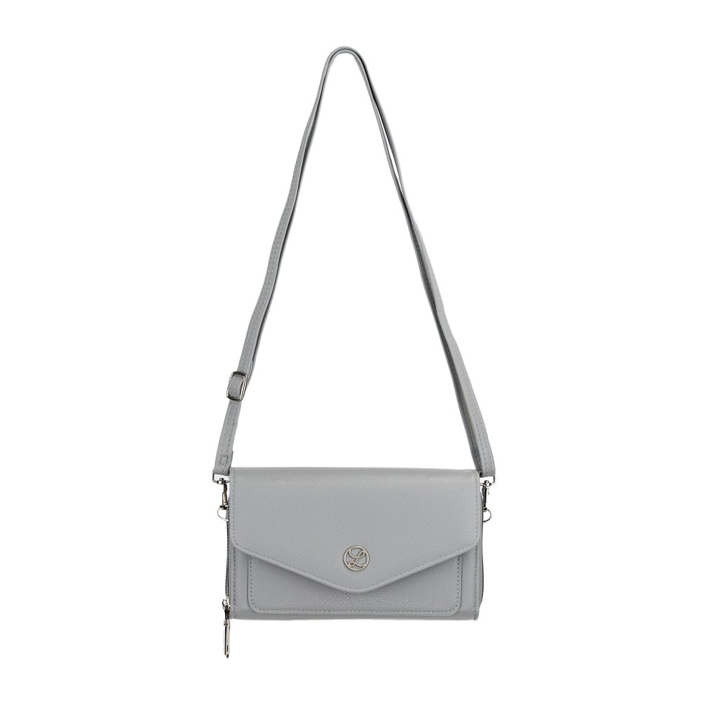 Dámska crossbody koženková kabelka Tmavosivá