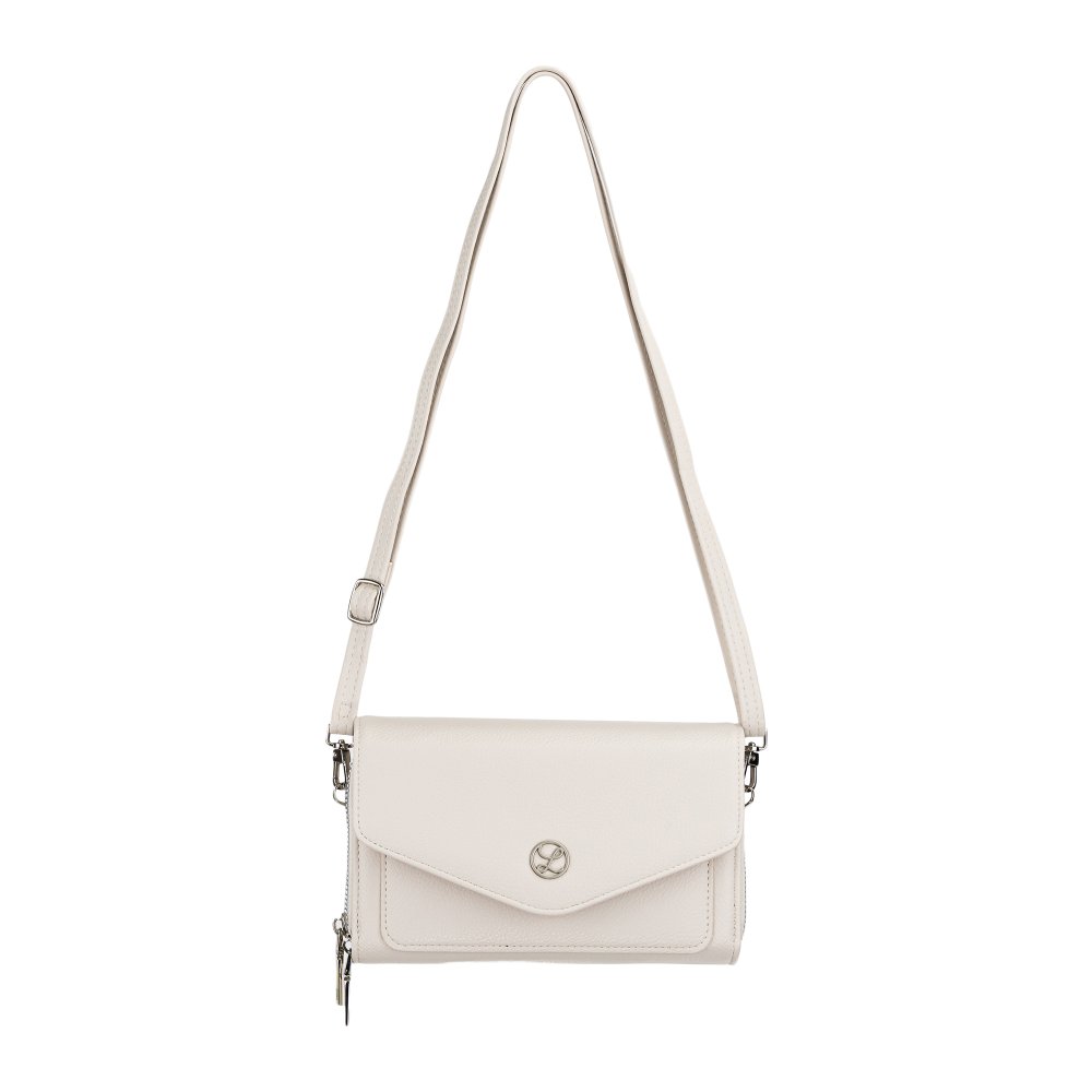 Dámska crossbody koženková kabelka Béžová