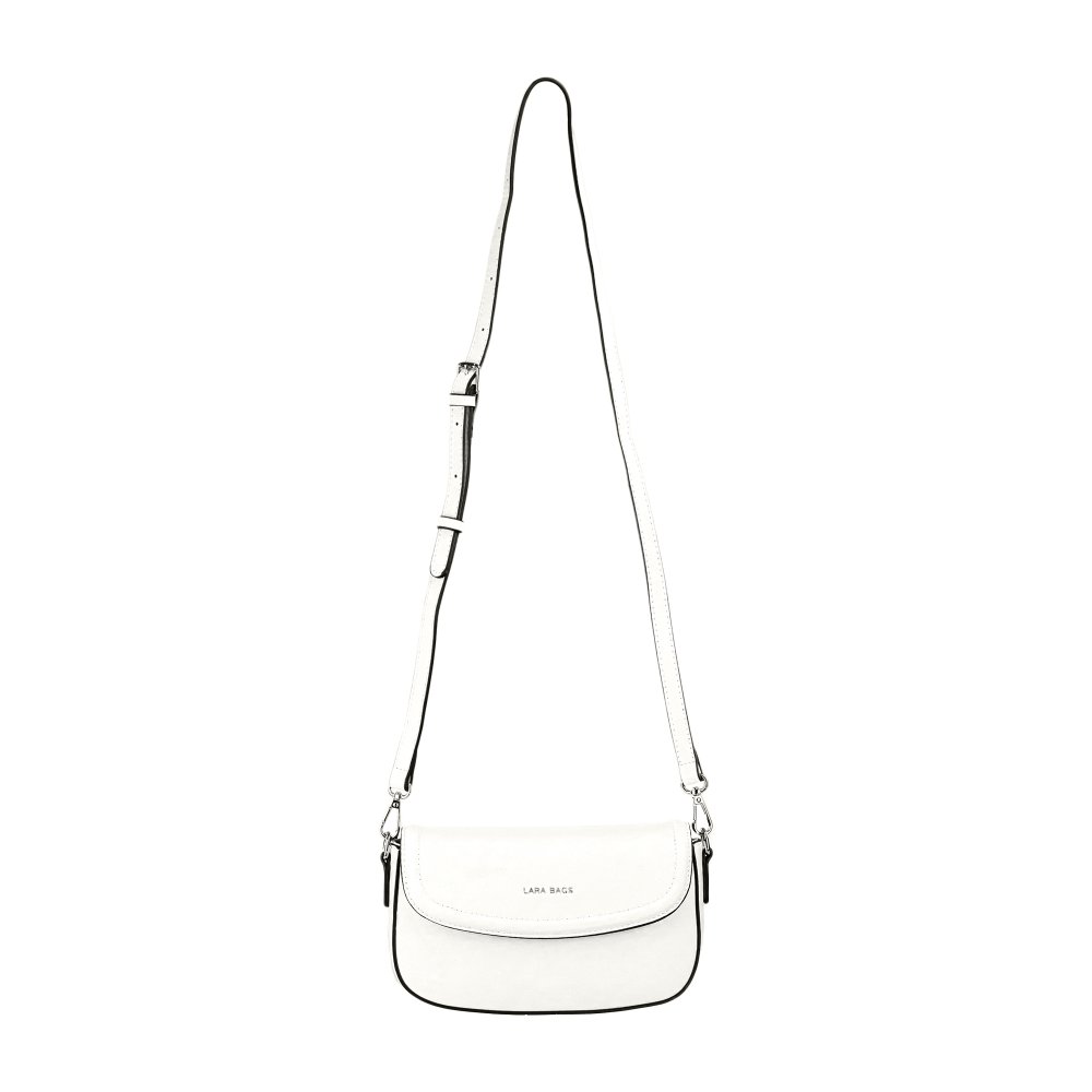 KLARA dámska crossbody koženková kabelka Biela