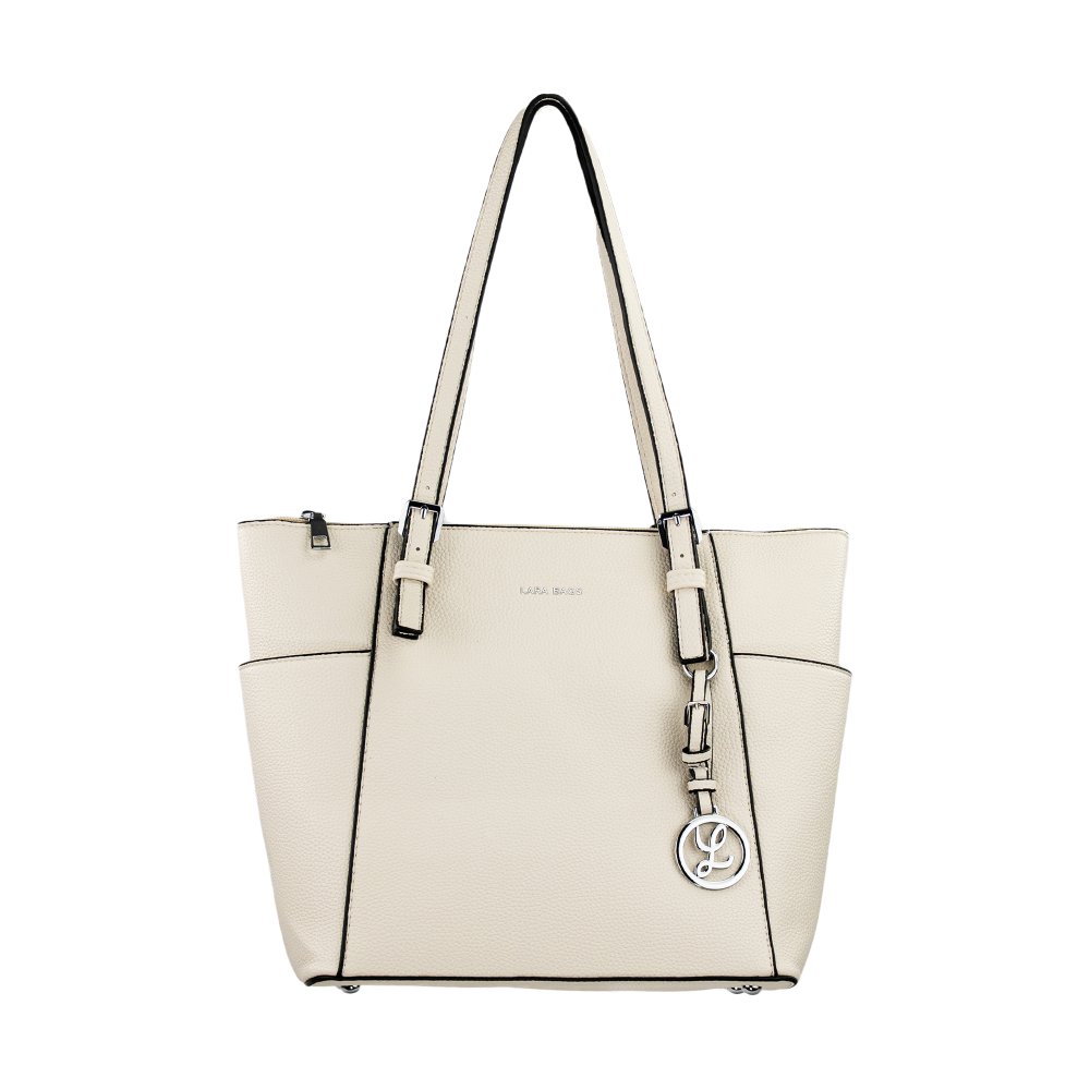 LYDIA dámska koženková kabelka svetlo béžová