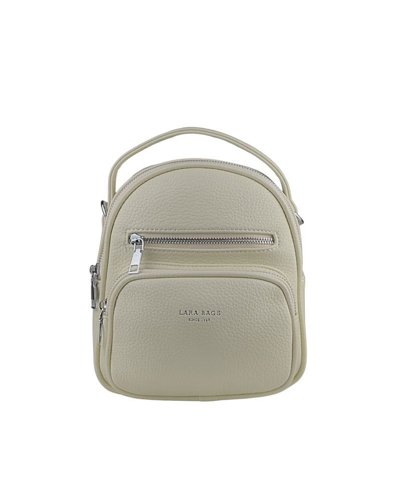 ARIANA mini dámsky koženkový batoh Béžová