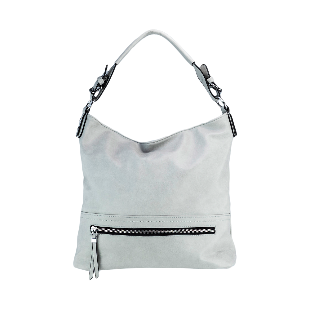Lara Bags RUBY dámska koženková kabelka Sivá