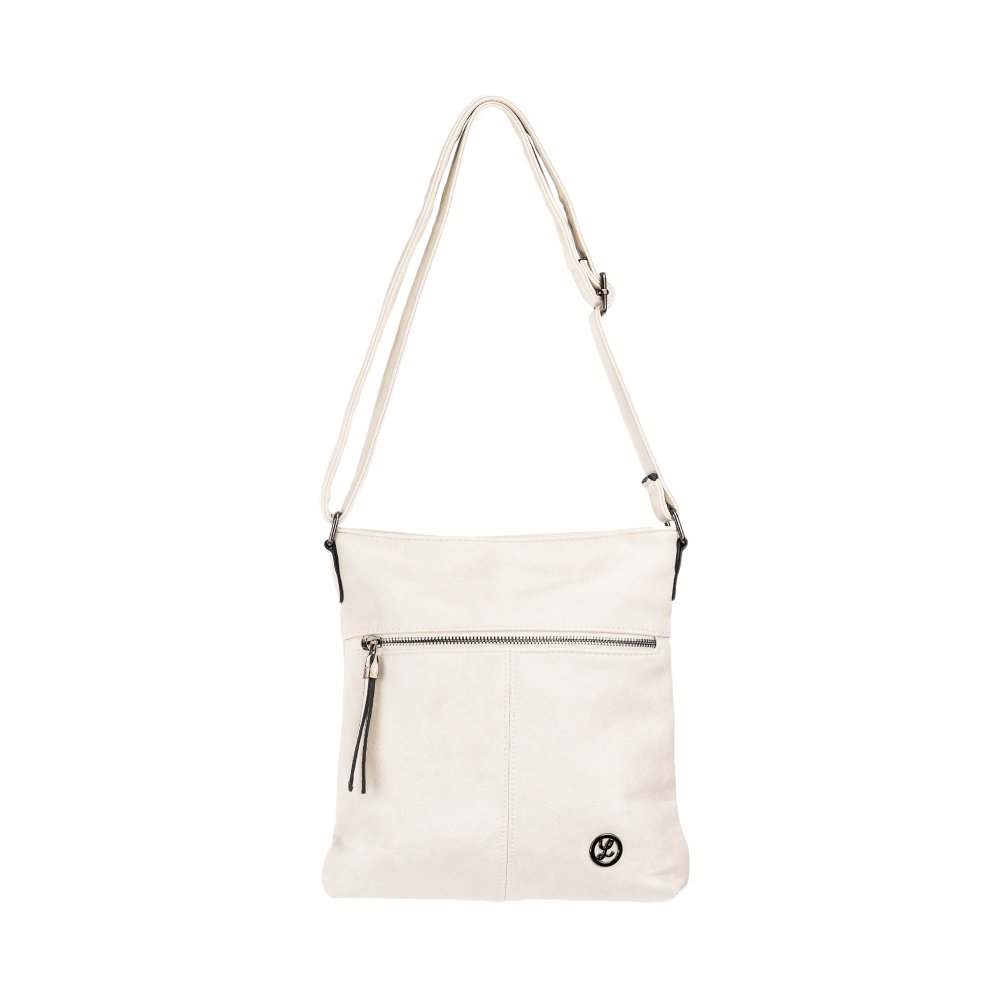 KERRY dámska crossbody koženková kabelka tmavo béžová