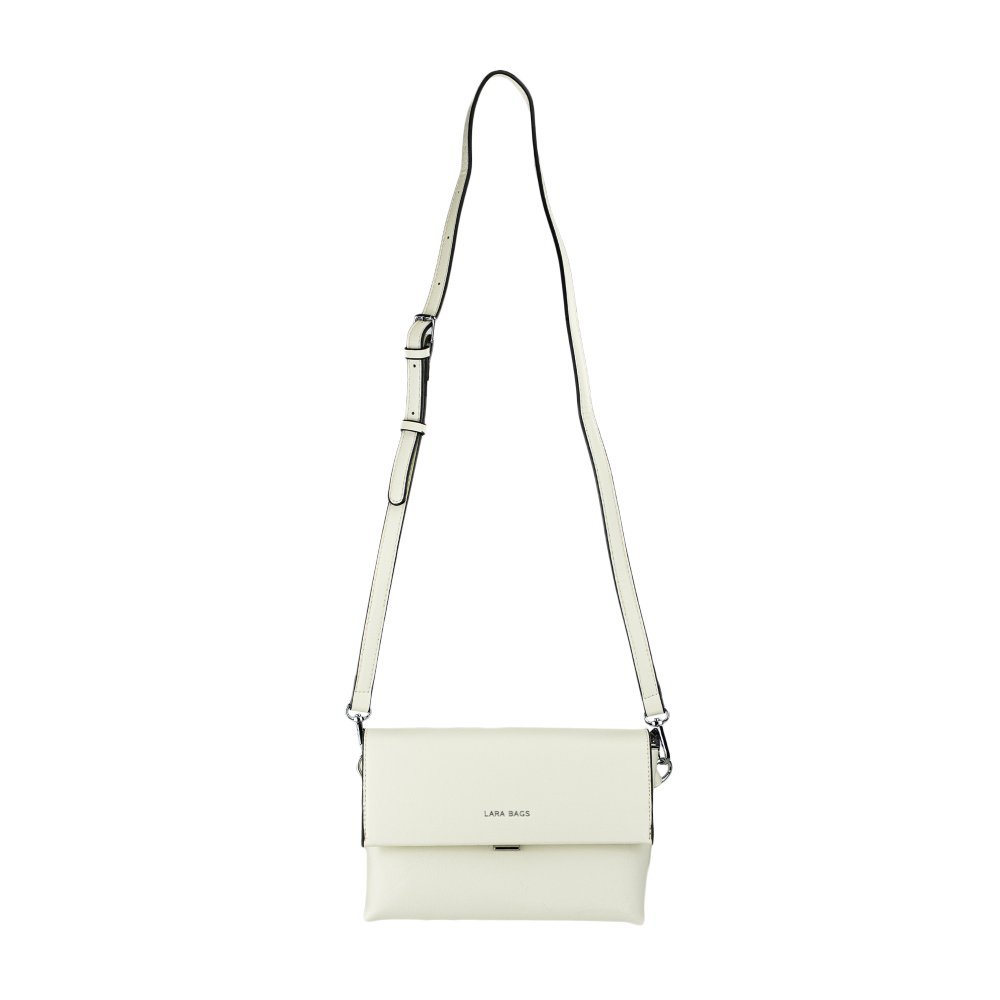 BLANKA dámska crossbody koženková kabelka Biela