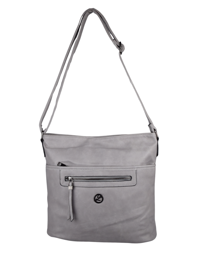 ADRIA dámska crossbody koženková kabelka Sivá