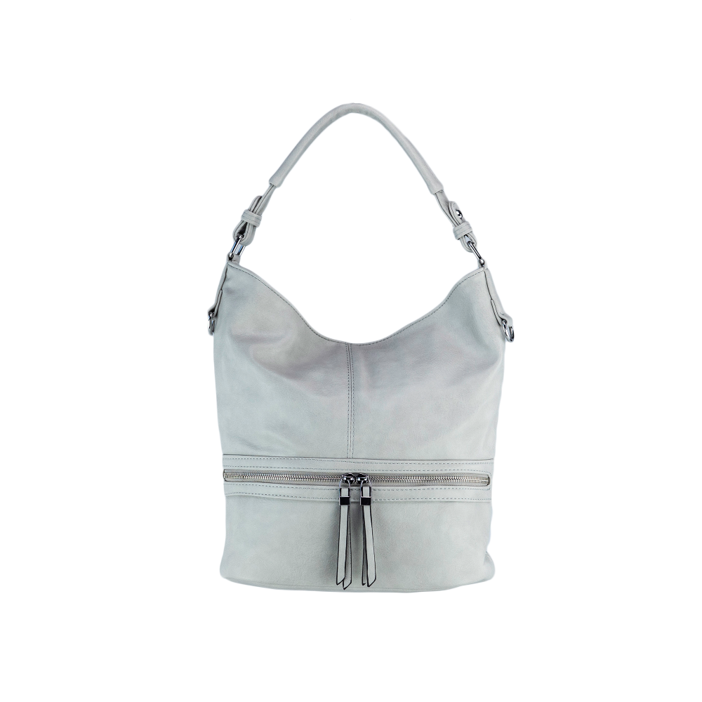 Lara Bags HARPER dámska koženková kabelka Sivá