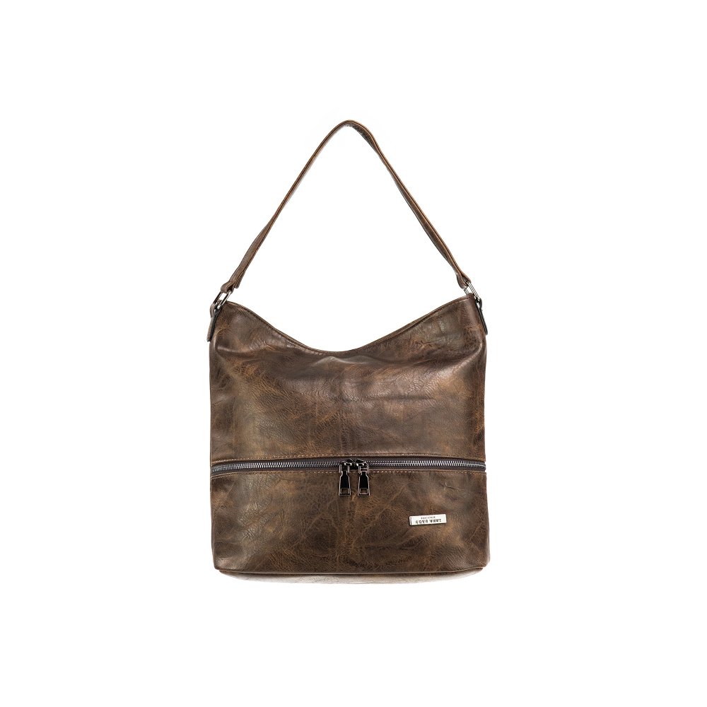 Lara Bags VIVIAN dámska koženková kabelka Tmavohnedá