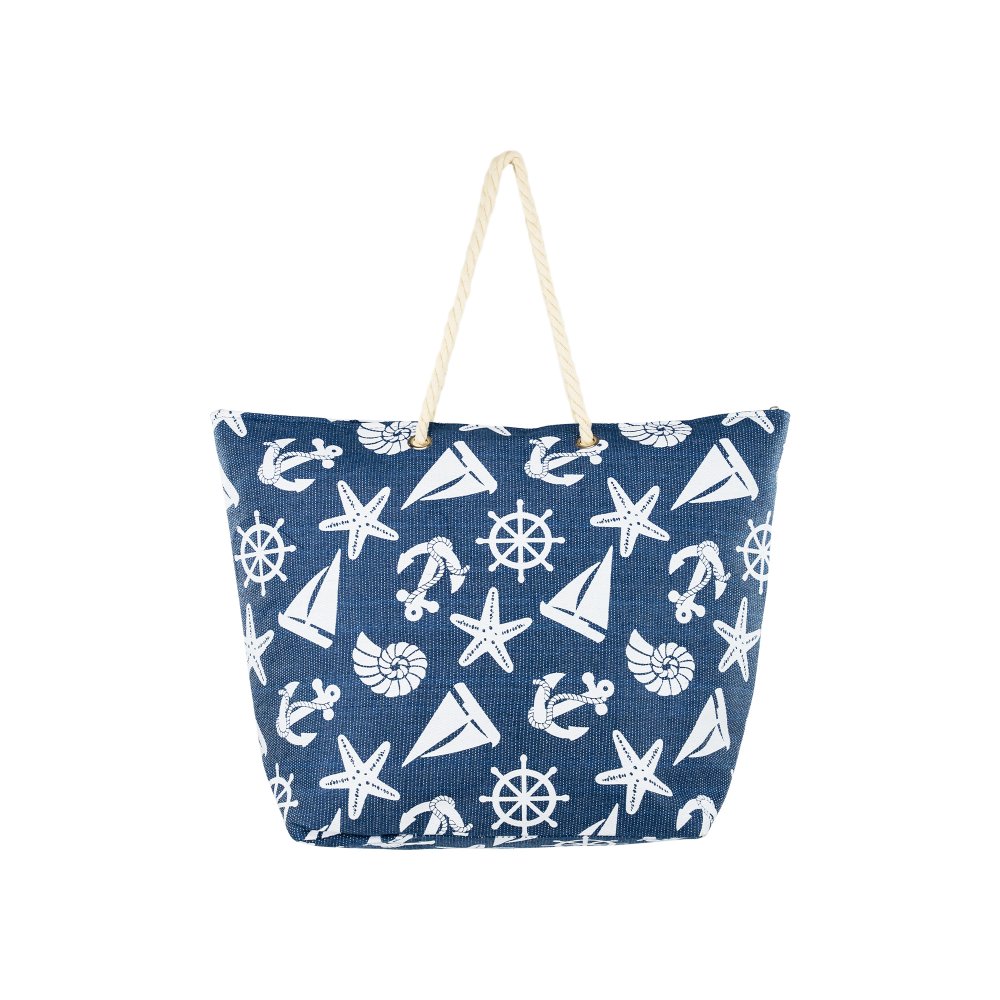 PLÁŽOVÁ TAŠKA Biela/Modrá