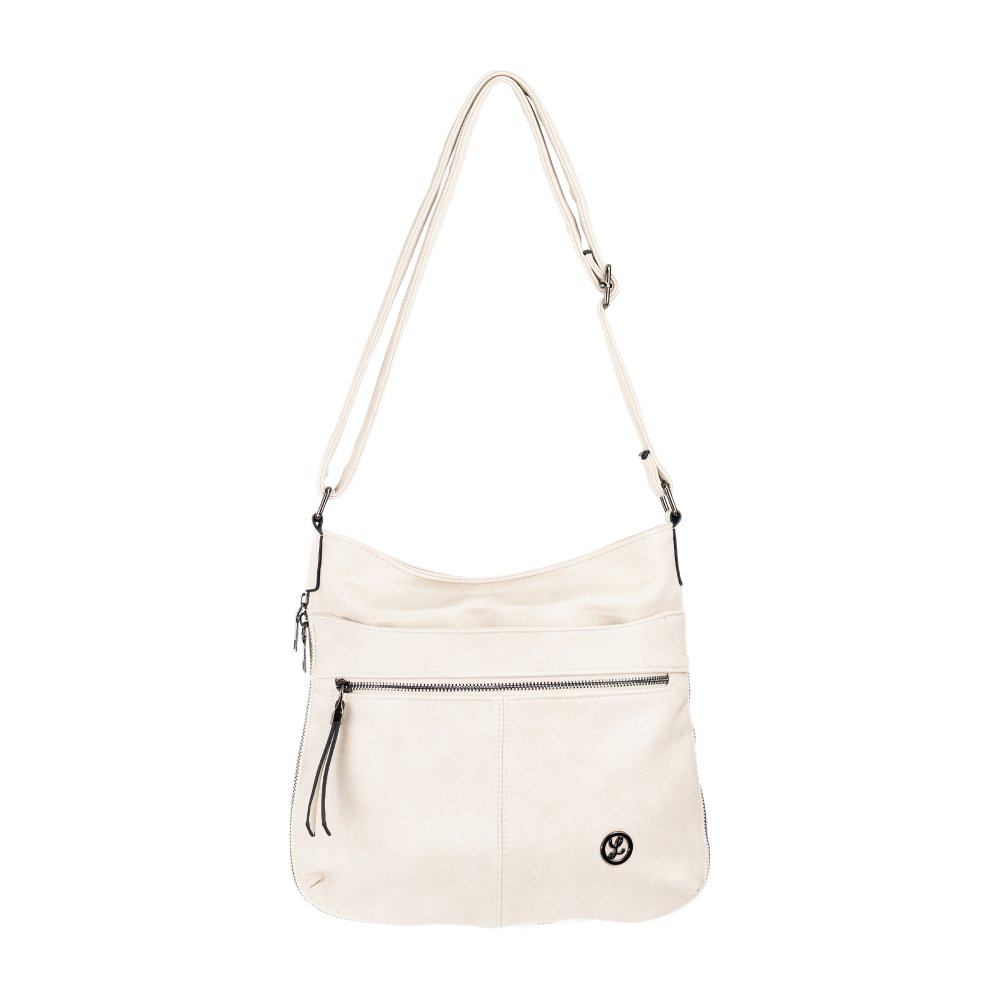 BLAIR dámska crossbody koženková kabelka tmavo béžová