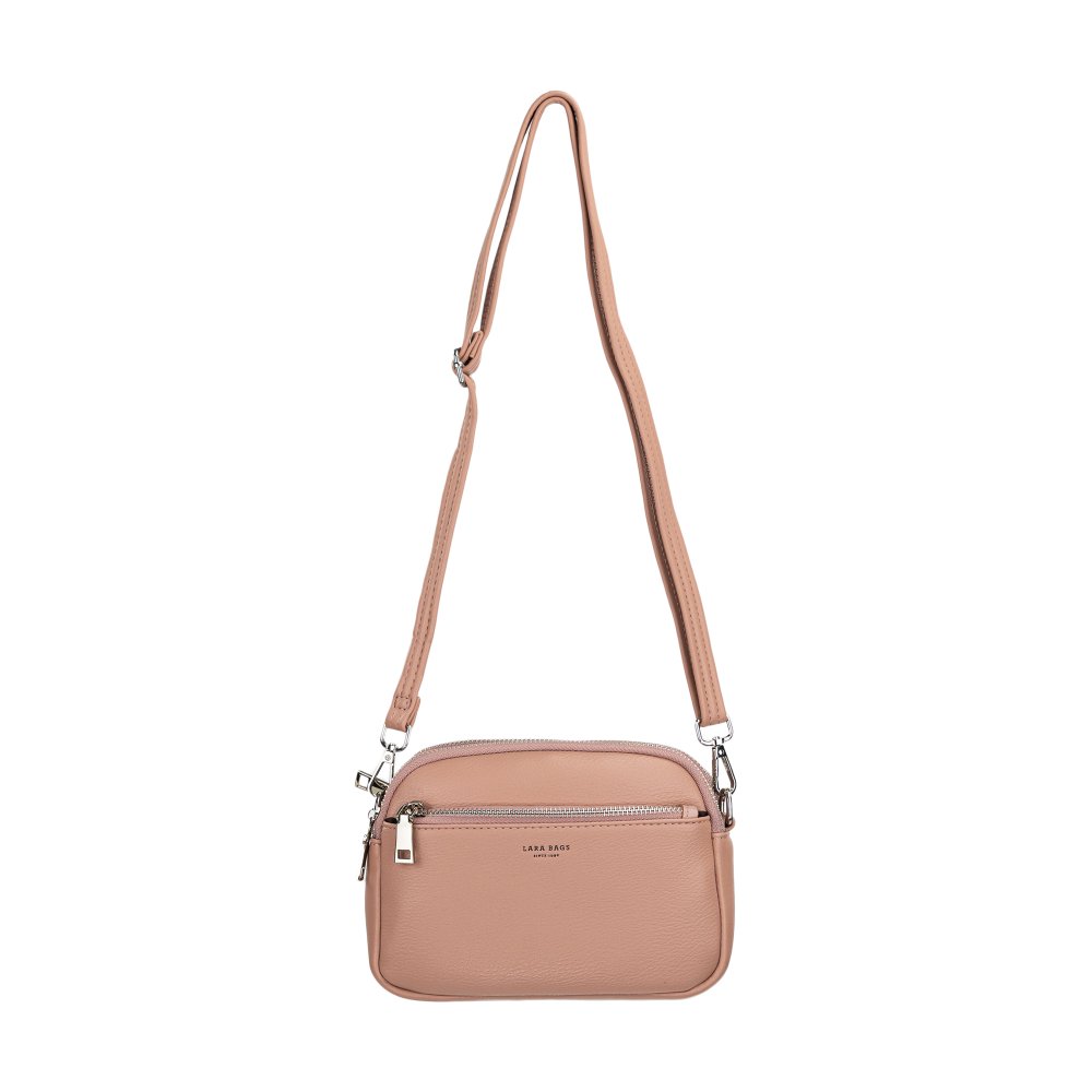 Dámska crossbody koženková kabelka Ružová