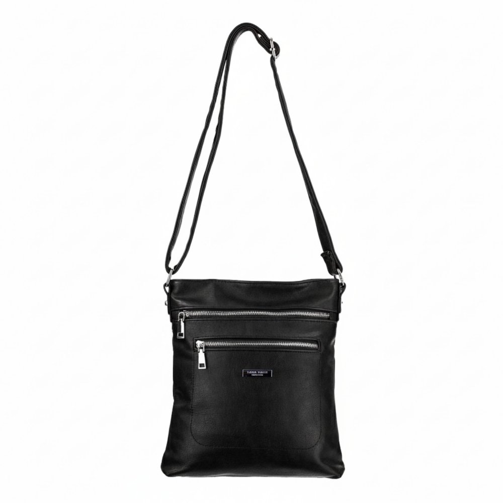 TAMIA dámska crossbody koženková kabelka Čierna