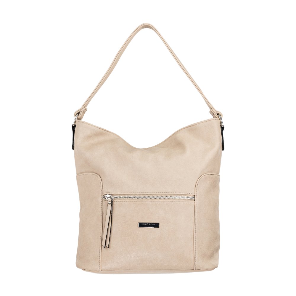 Lara Bags RUBY dámska koženková kabelka tmavo béžová