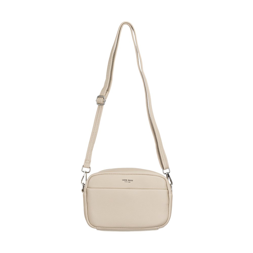 Dámska crossbody koženková kabelka taupe