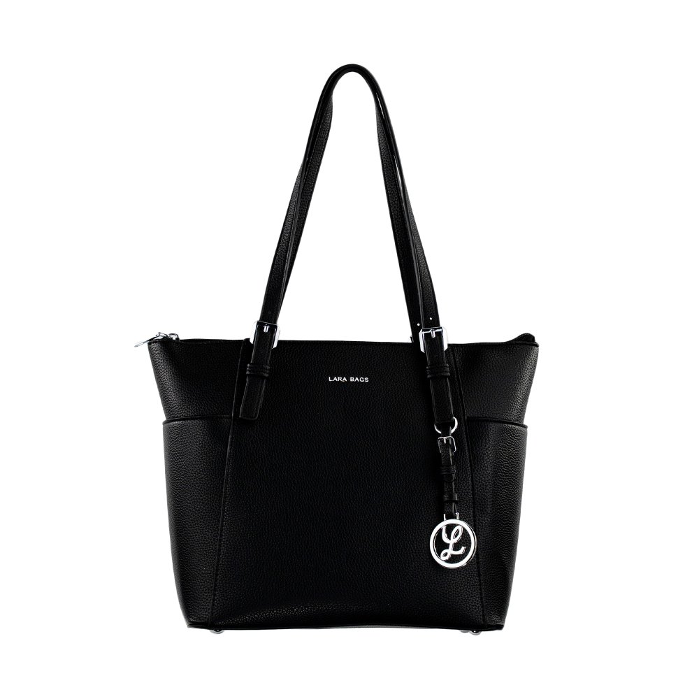 LYDIA dámska koženková kabelka Čierna