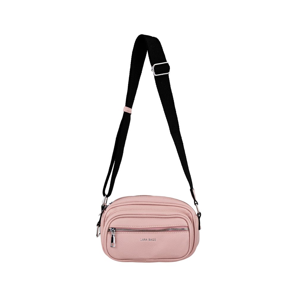 KLAUDIA dámska crossbody koženková kabelka Svetlo ružová