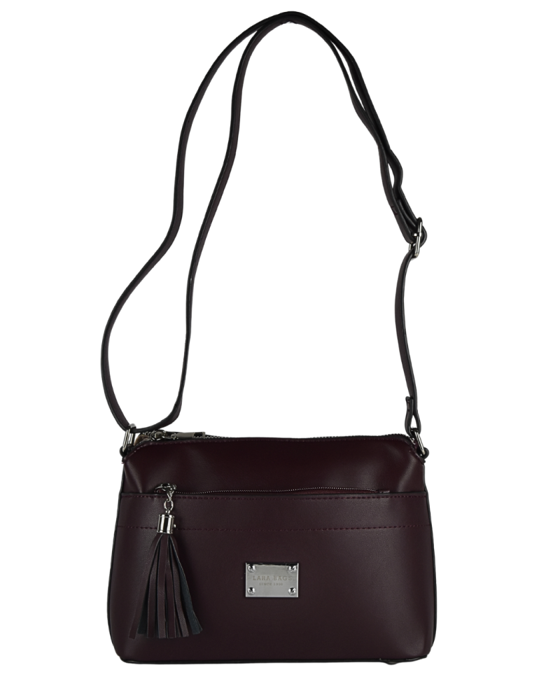WENDY dámska crossbody koženková kabelka Bordová