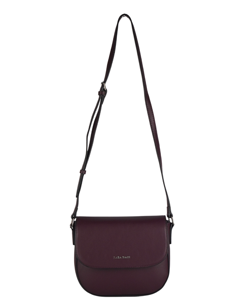Lara Bags PAOLA dámska crossbody koženková kabelka Bordová